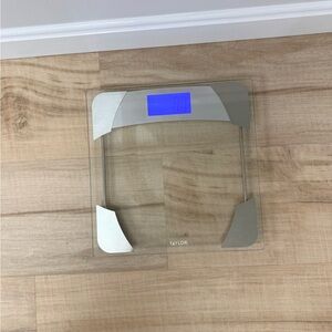 Taylor Transparent Glass Scale with White Text